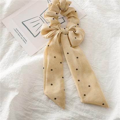 Polka dots chiffon scrunchies with bow