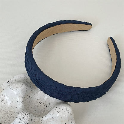 Plain colour crinkled wide headband