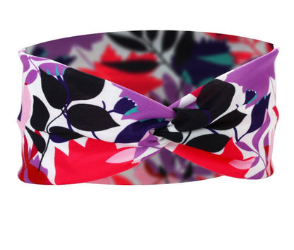 Twist front Multicoloured leaves print thin headband