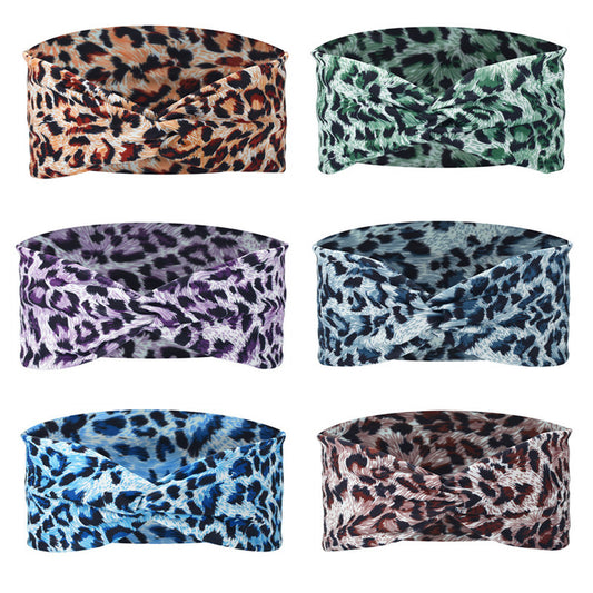Twist front leopard print thin headband