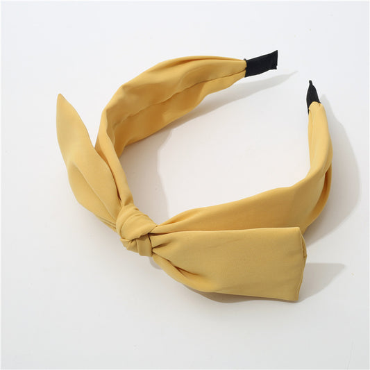 Plain chiffon headband with bow