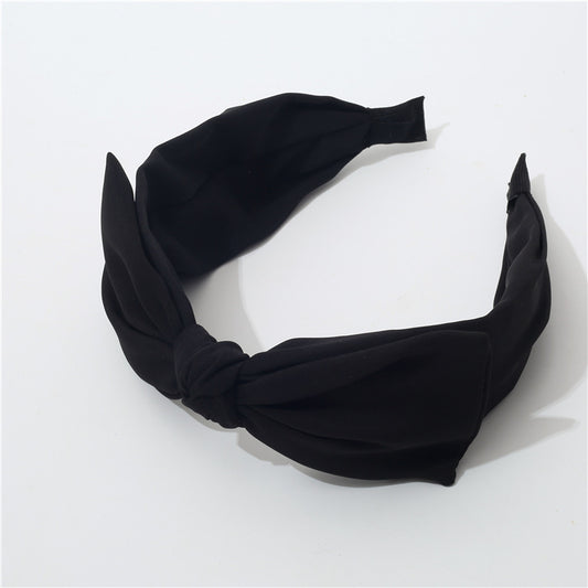 Plain chiffon headband with bow