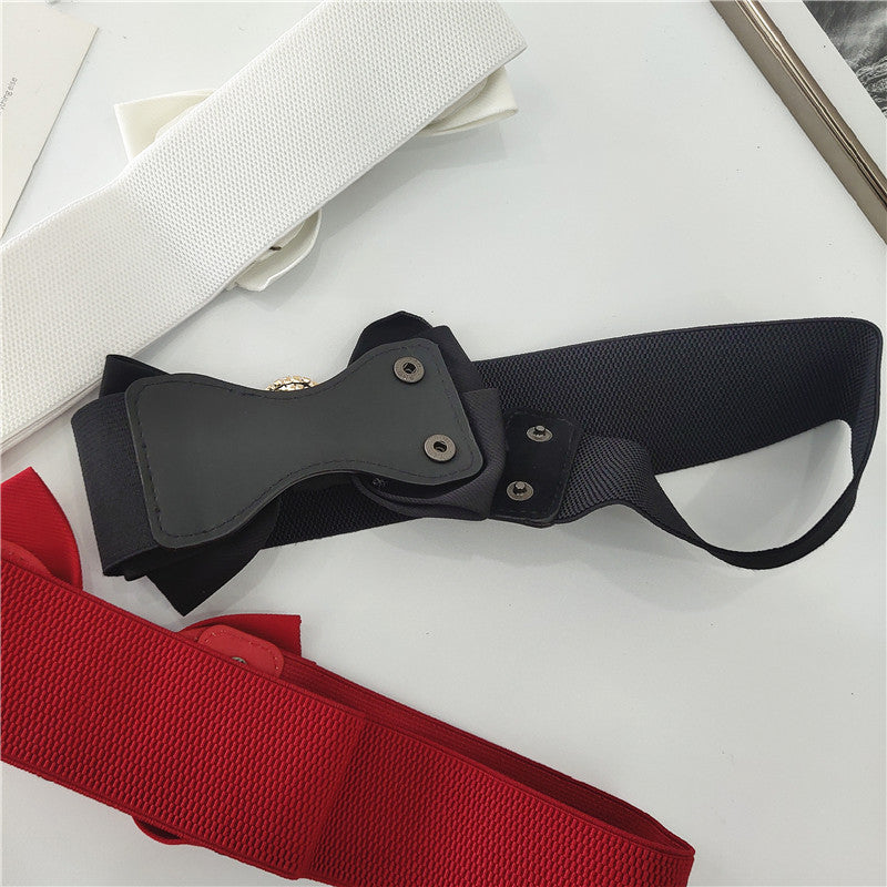 Luxury bow elastic belt