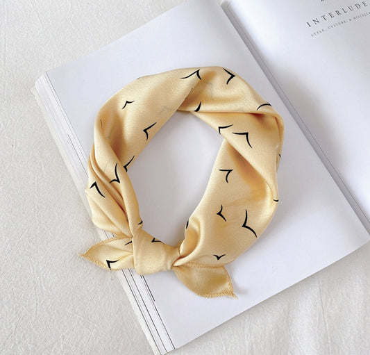 Seabirds patterned chiffon square scarf