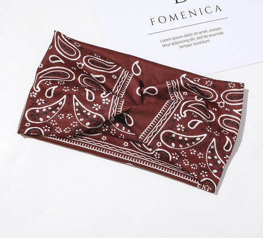 2-way stretch headband in paisley print
