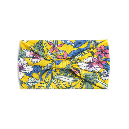 Orchids printed 2-way knotted bandanna hair band