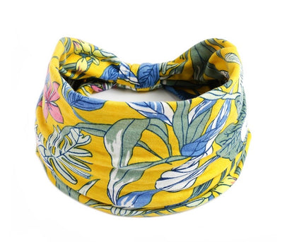 Orchids printed 2-way knotted bandanna hair band