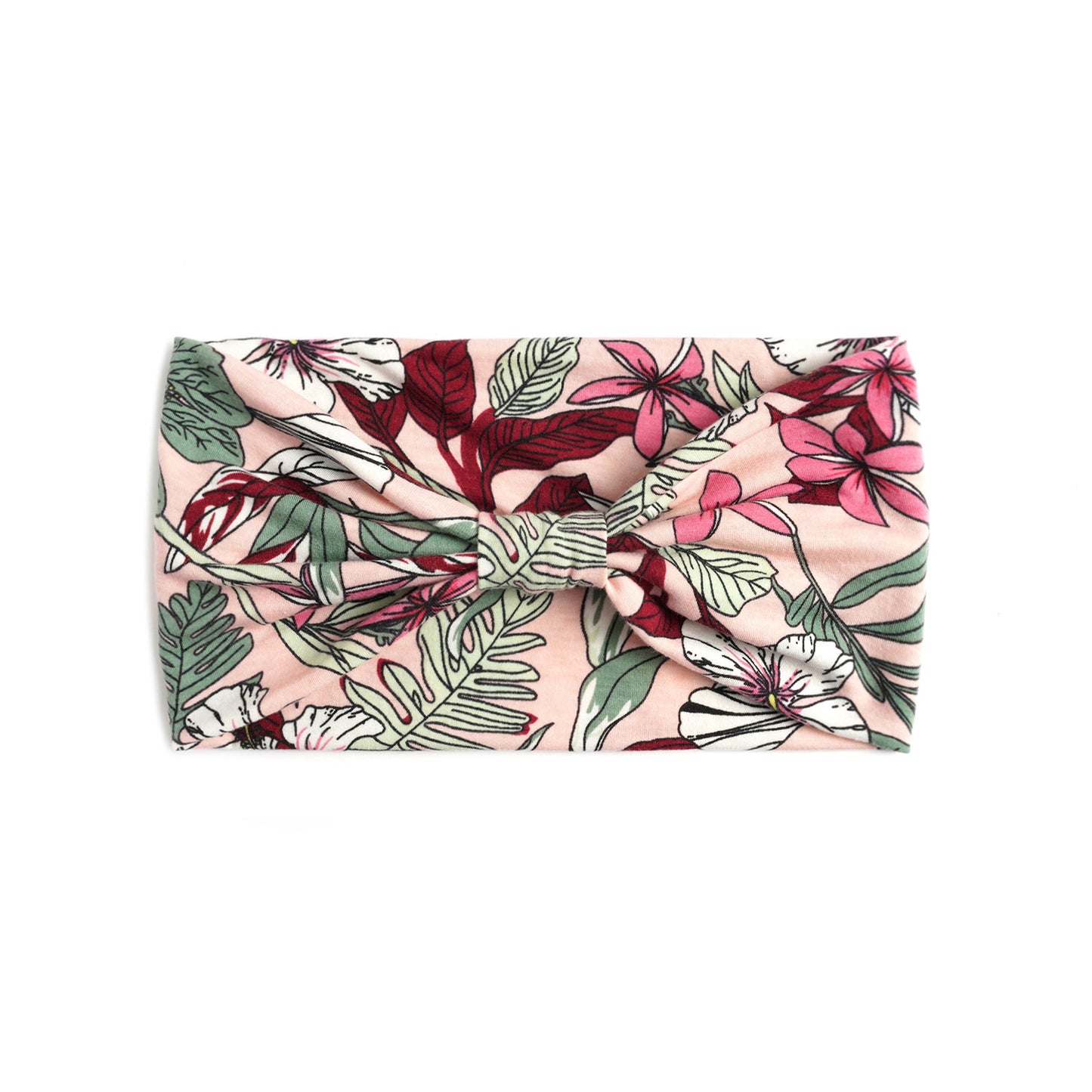 Orchids printed 2-way knotted bandanna hair band