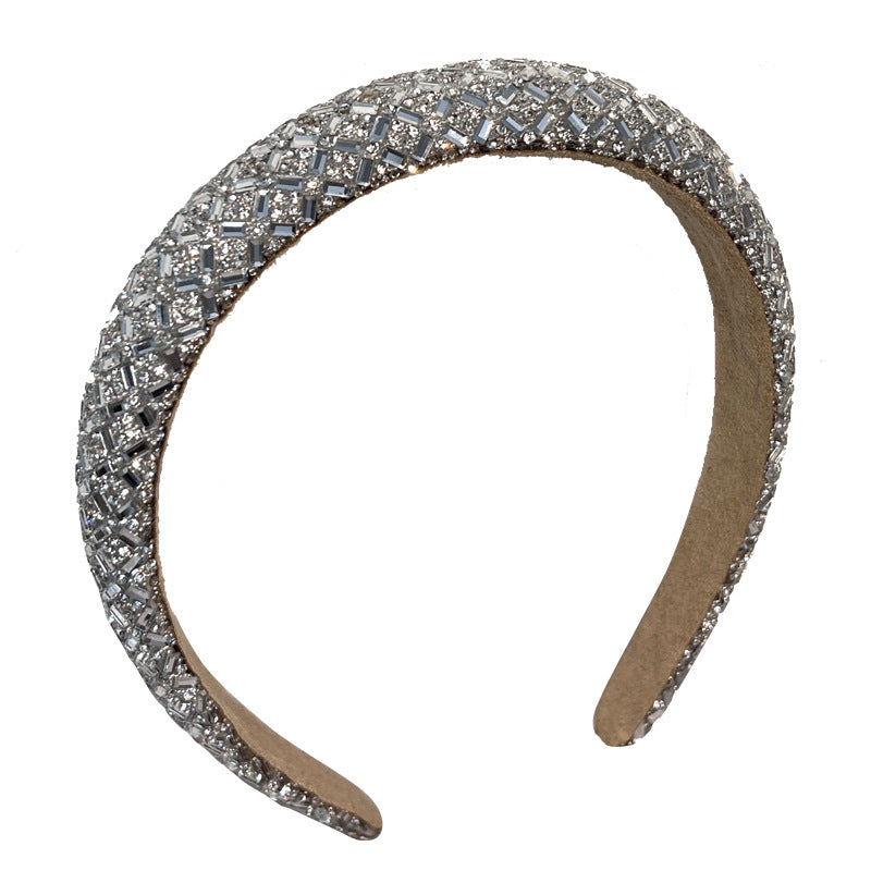 Bling-bling rhinestone thinly padded headband