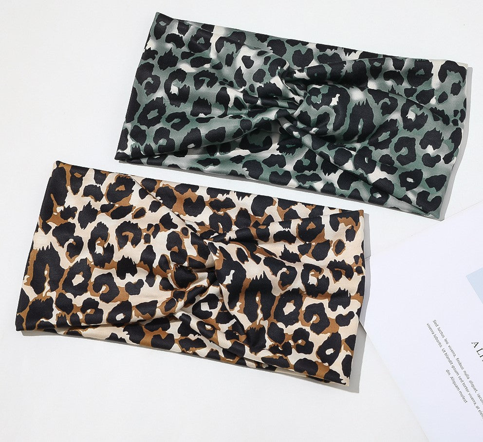 2-way stretch headband in leopard prints