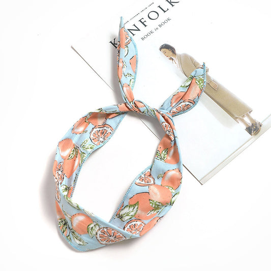 Cotton twist hair scarf in fruits prints
