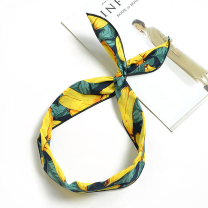 Cotton twist hair scarf in fruits prints