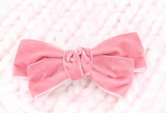 Velvet bow hair barrette