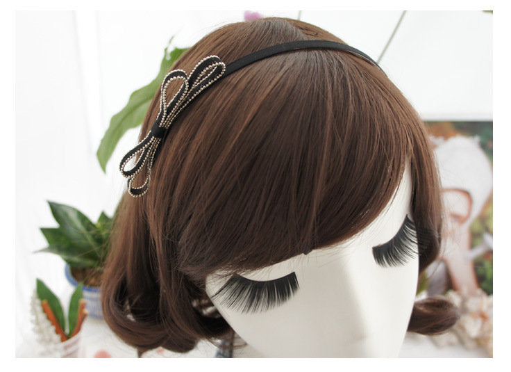 Suede slim headband with bow