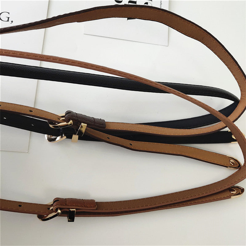 Solid leather thin buckle belt