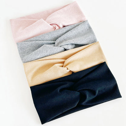 Super soft twisted front ribbed cotton stretchy headband