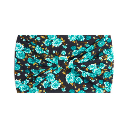 Multi-flowers printed 2-way bandanna hair band