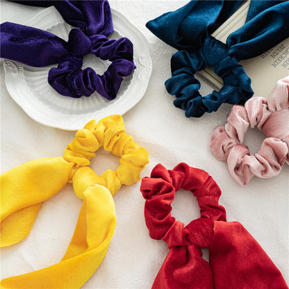 Velvet scrunchies with scarf