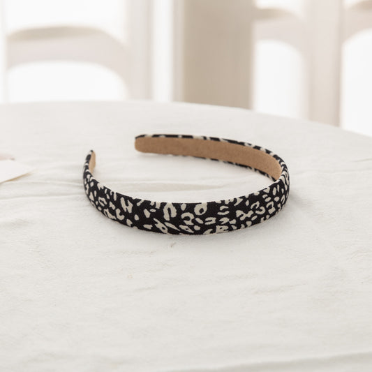 Ribbed cotton leopard headband