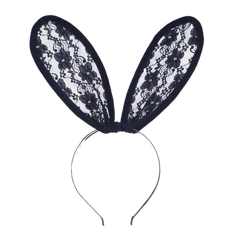 Lace bunny-ear headband
