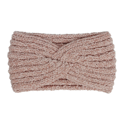 Chenille velvet twist front crochet headband