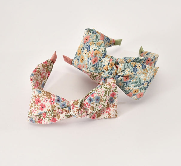 Floral headband with bow