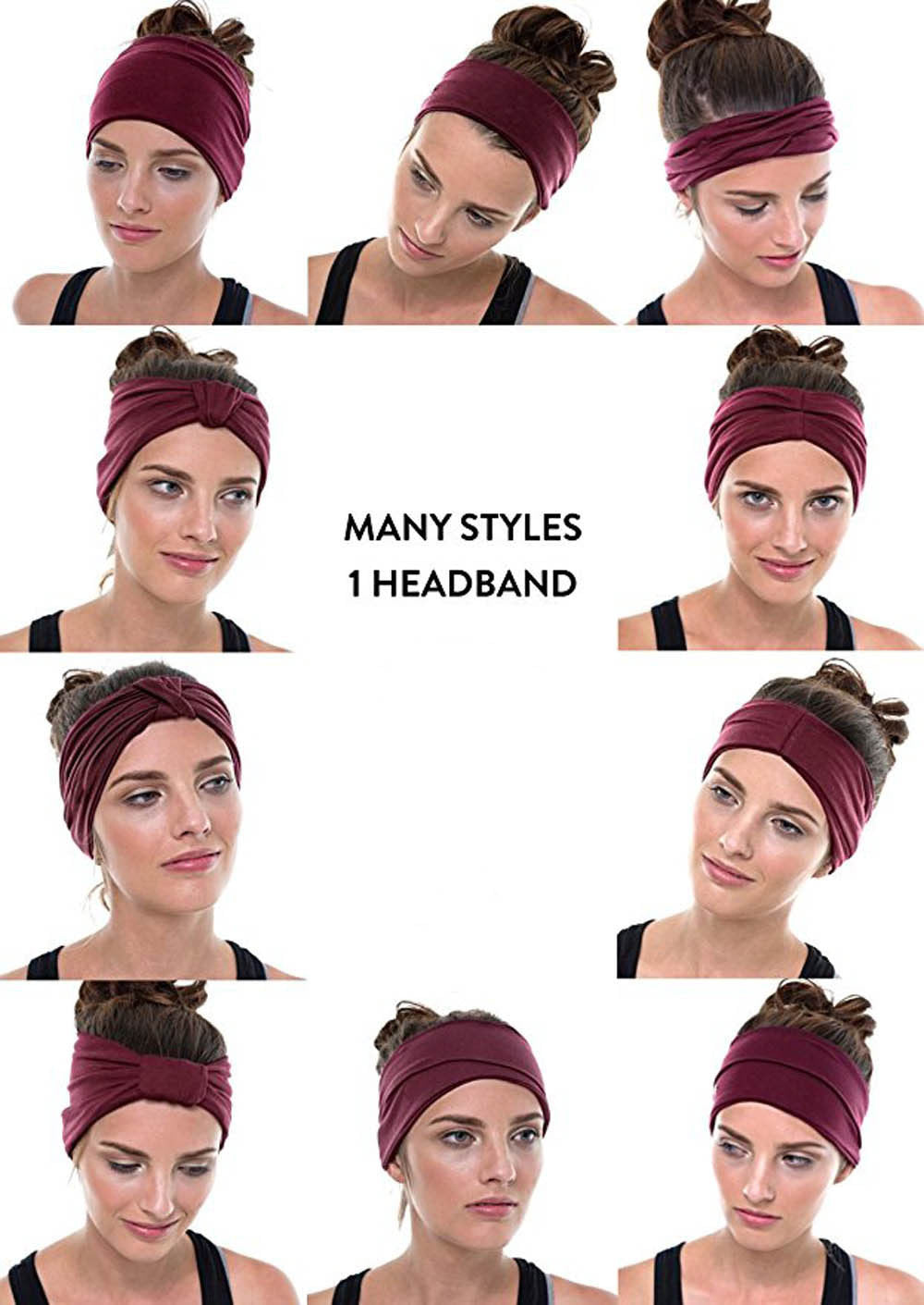 Multi-styles knotted head wrap