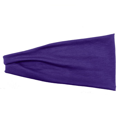 Extra-wide soft cotton plain sporty bandanna headband