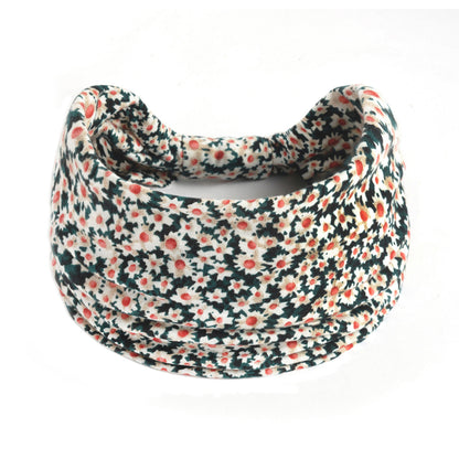 Daisy flowers print 2-way bandanna hair band