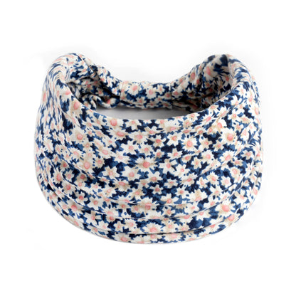 Daisy flowers print 2-way bandanna hair band