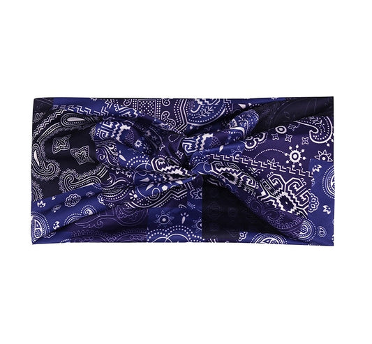 Multicoloured paisley print thin twist front stretchy headband