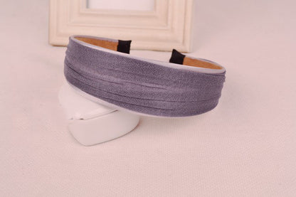 4cm-wide satin & chiffon layered headband
