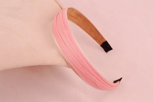 2.8cm wide satin & crinkle chiffon layered headband