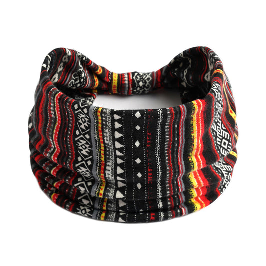 Multicolour strips printed 2-way bandanna hair band