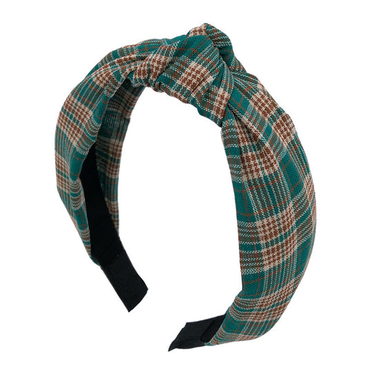 Multicoloured plaids knotted headband