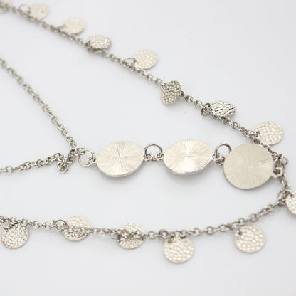 Silver coin-pieces body chain