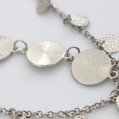 Silver coin-pieces body chain