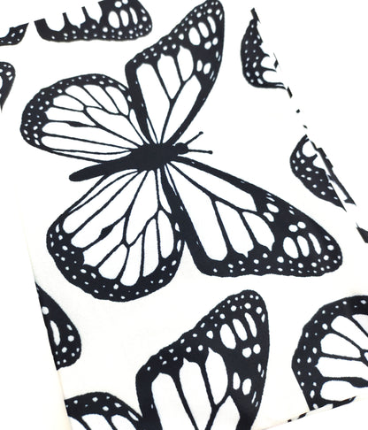 Black white butterflies patterned wide loop headband