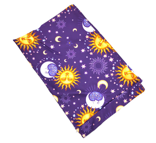 Sun and Moon printed deep purple wide loop hair band