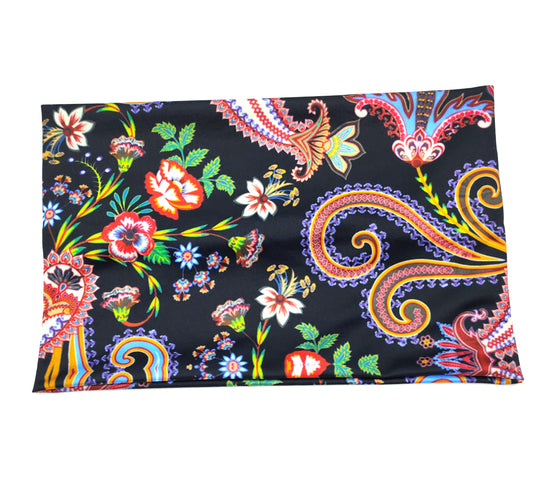 Ethnic style multicoloured black wide loop headband