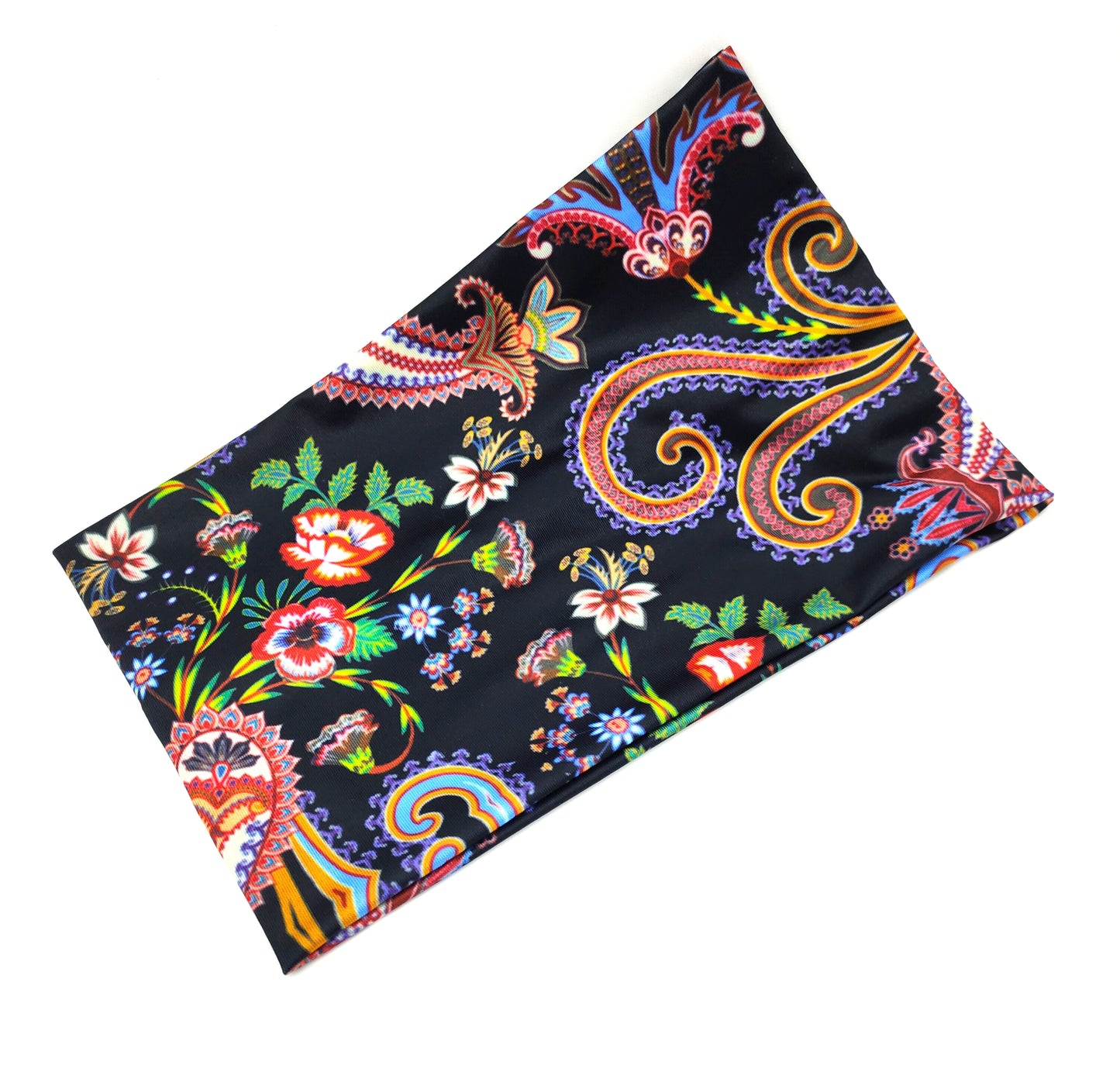 Ethnic style multicoloured black wide loop headband