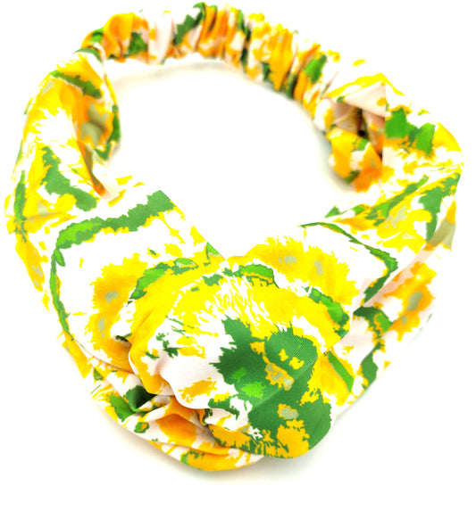 Smash paint print multicoloured thick elastic headband