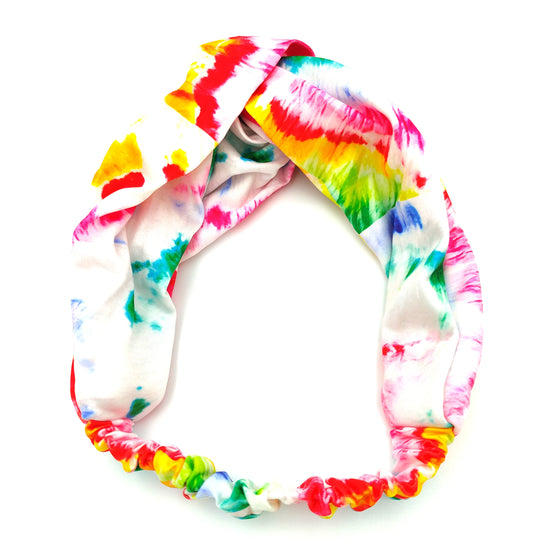 Smash paint print multicoloured thick elastic headband