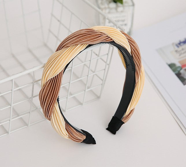 Mixed-colour twist braided headband