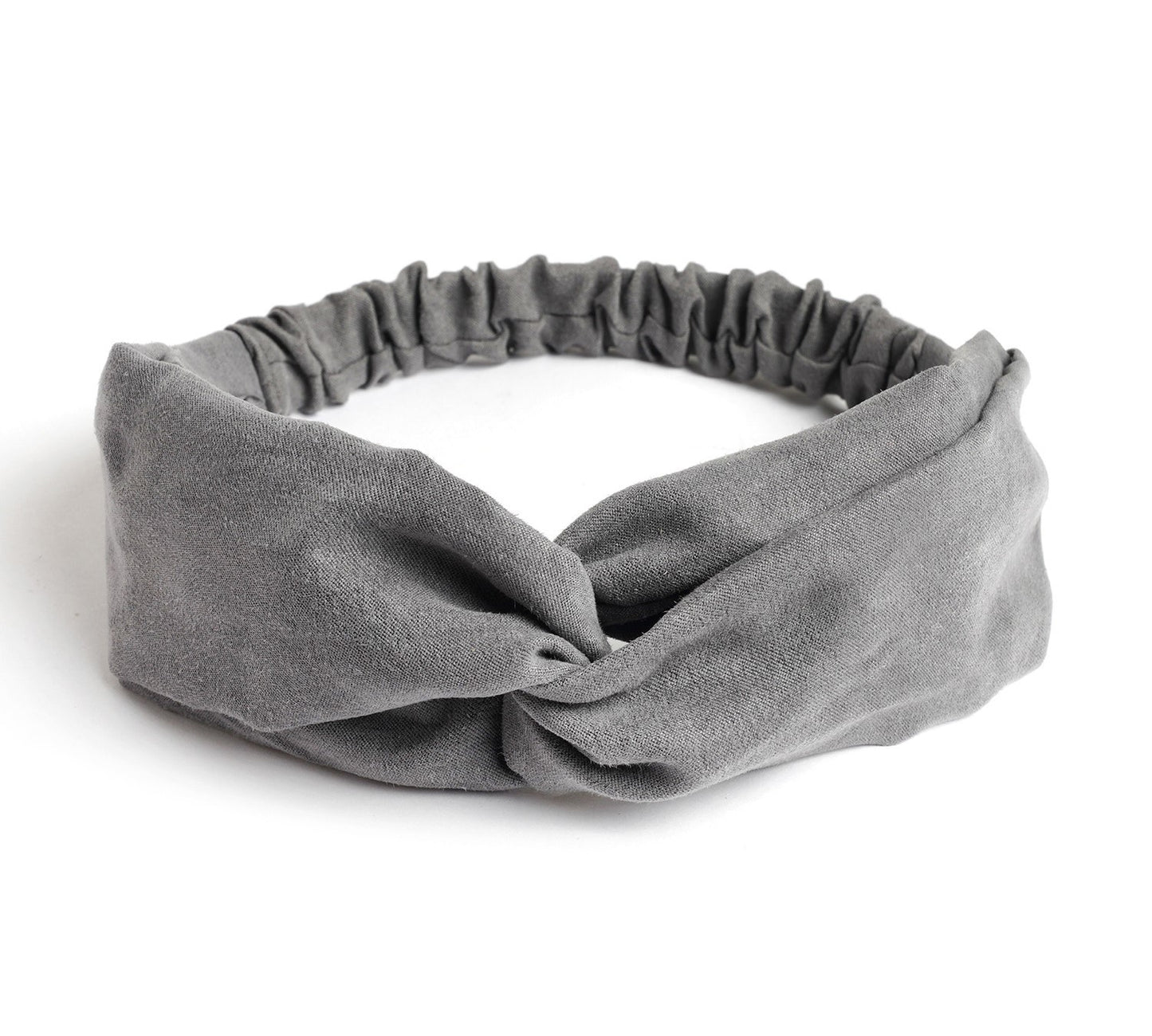 Plain colours suede twist front elastic headband