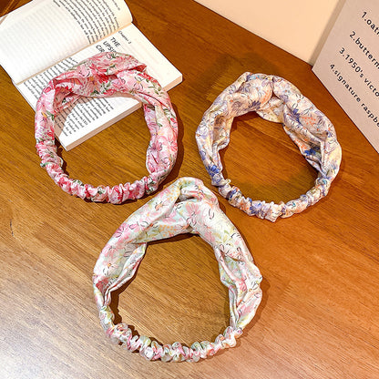 Twist front country flowers print elastic headband