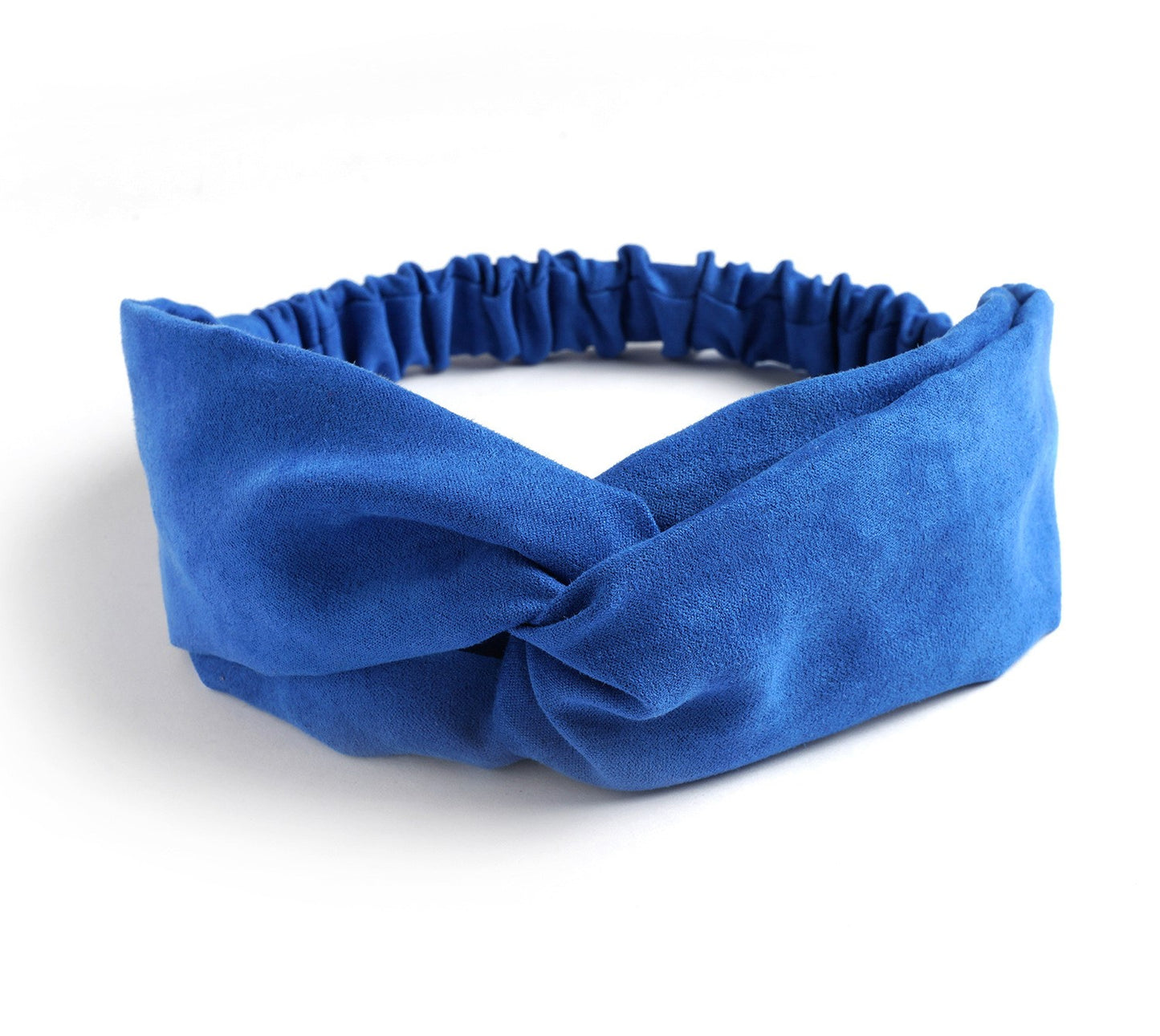 Plain colours suede twist front elastic headband